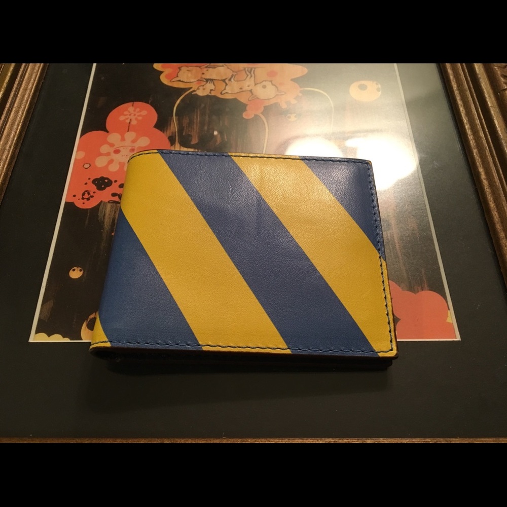 Jack Spade Striped Wallet Blue Yellow